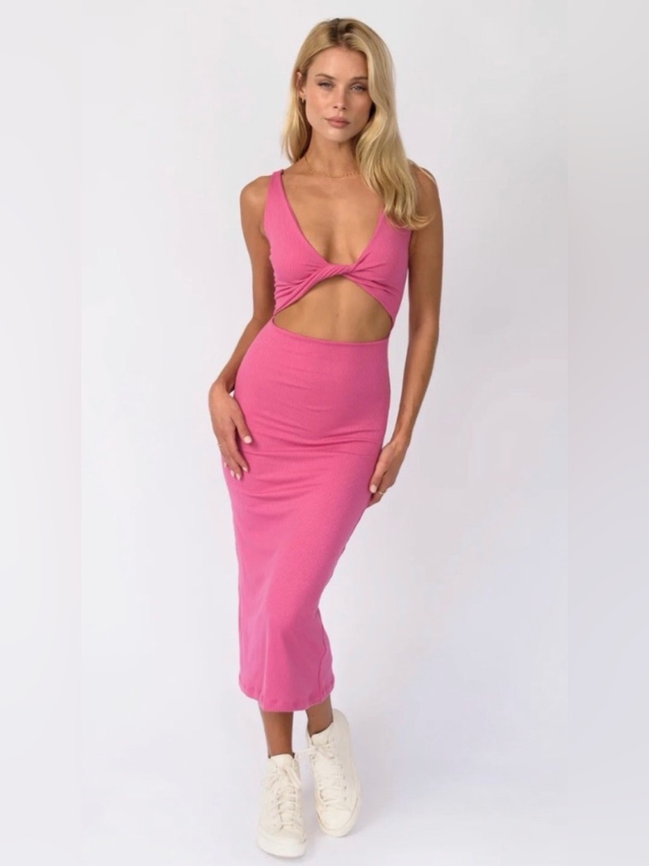 Nwt Skatie Amelia Ribbed Dress In Pink Size Xs — image 2 of 8
